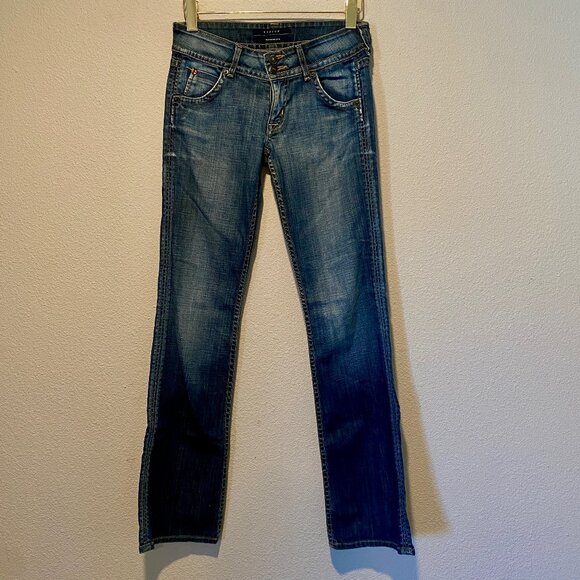 Hudson Y2K Bootcut Jeans‎ Women’s Size 27 Blue Distressed Denim - Picture 1 of 7